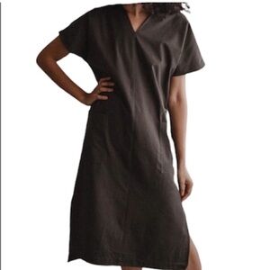 Two Days Off Co-Op Olive Green Haruko Boxy 100% Cotton Ethically Made Dress M/L